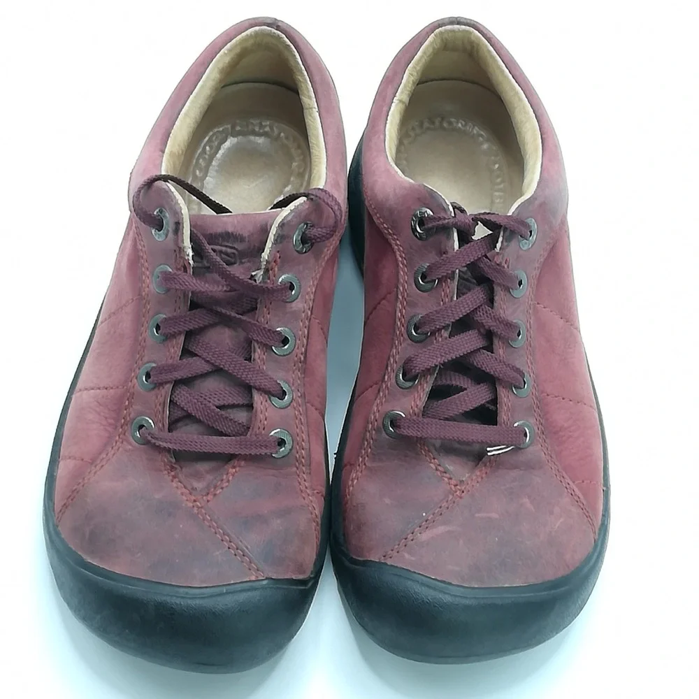 Keen Shoes‎ Womens Sneakers Presidio Red Burgundy Leather Lace Up 7